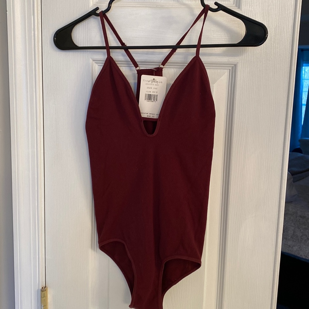 Free people burgundy bodysuit